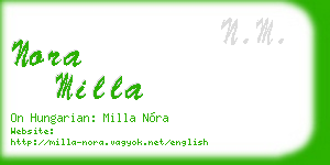 nora milla business card